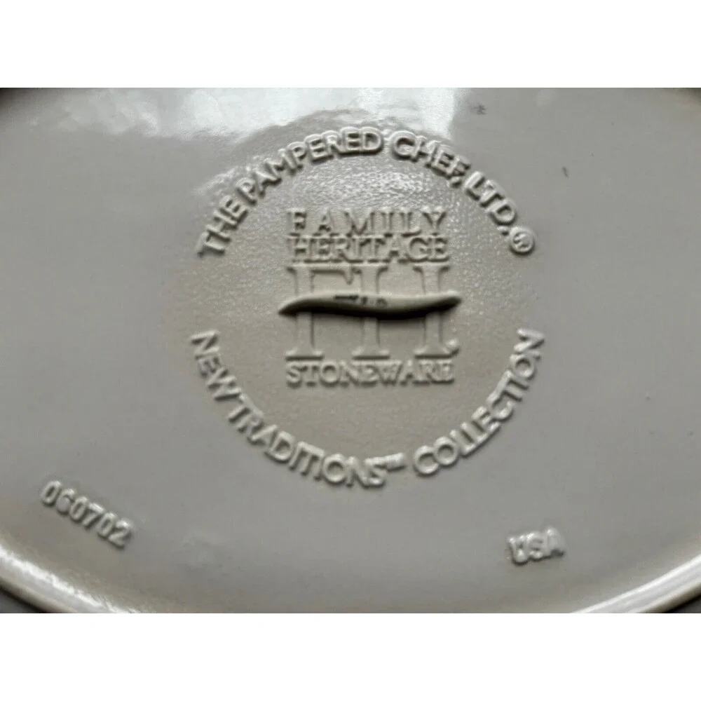 Pampered‎ Chef Platter Family Heritage Stoneware New Traditions Oval 11 x 15